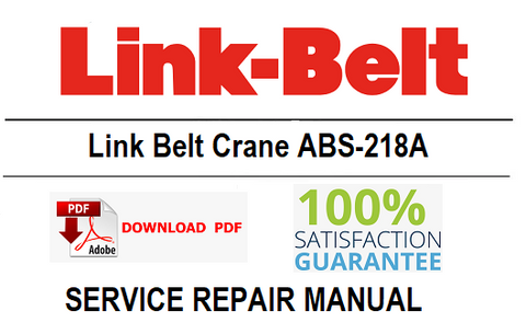 Link Belt Crane ABS-218A PDF Service Repair Manual