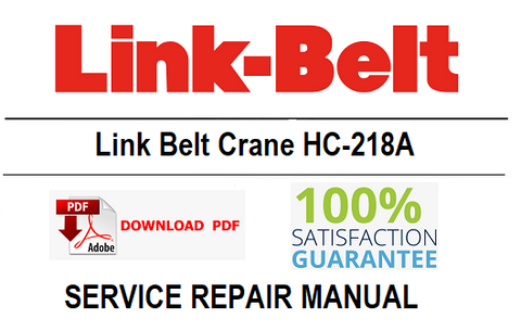 Link Belt Crane HC-218A PDF Service Repair Manual