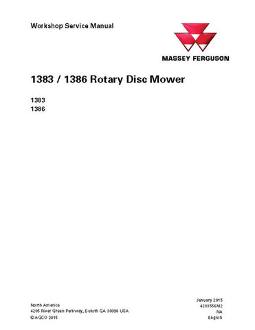 Massey Ferguson 1383, 1386 Rotary Disc Mower Service Repair Manual