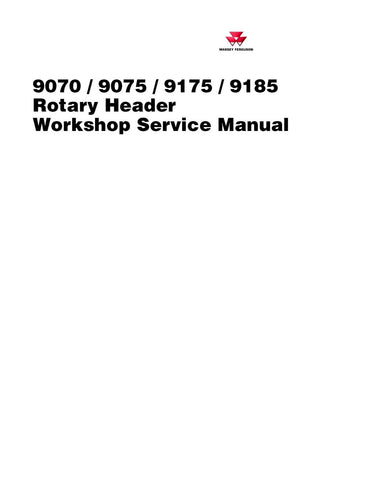 Massey Ferguson 9070, 9075, 9175, 9185 Rotary Header Workshop Service Repair Manual