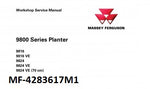 Massey Ferguson MF 9816, 9816 VE, 9824, 9824 VE, 9824 VE, 9824 VE (70CM) Planter Workshop Service Repair Manual