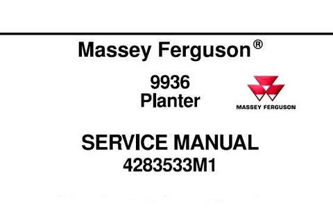 Massey Ferguson MF 9936 Planter Workshop Service Repair Manual