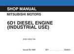 Mitsubishi 6D1 (6D14, 6D14-T, 6D15, 6D15-T, 6D16, 6D16-T) Diesel Engine (Industrial Use) Shop Service Manual BEST PDF Download