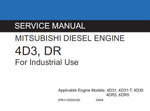 Mitsubishi 4D3, DR (4D31, 4D31-T, 4D30, 4DR5, 6DR5) Diesel Engine Service Repair Manual PDF Download