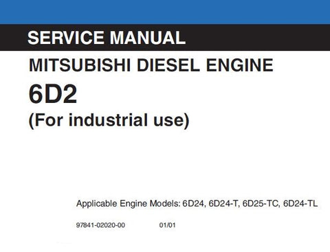 Mitsubishi Diesel Engine 6D2 Service Repair Manual Download PDF