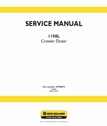 New Holland 1150L Crawler Dozer Service Repair Manual PDF Download