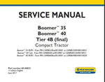 New Holland Boomer 35, 40 Tier 4B (Final) Compact Tractor Service Repair Manual PDF Download