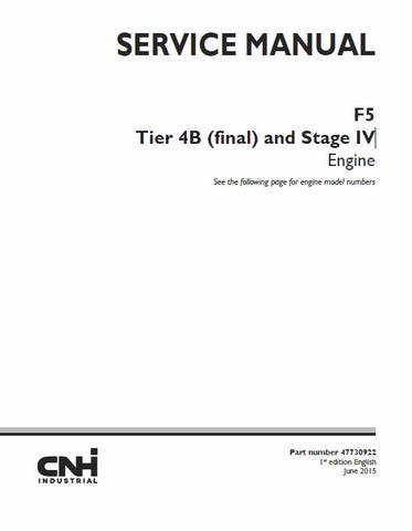 New Holland CNH F5 Tier 4B (final) and Stage IV Service Repair Manual PDF Download