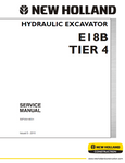 New Holland E18B Tier 4 Hydraulic Excavator Service Repair Manual PDF Download