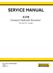 New Holland E27B Compact Hydraulic Excavator Service Repair Manual PDF Download