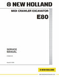 New Holland E80 Midi Crawler Excavator Service Repair Manual PDF Download