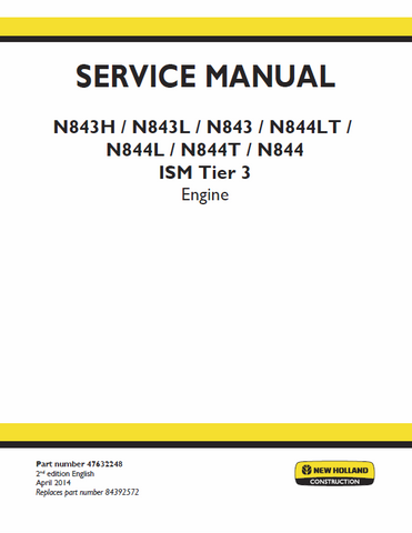 New Holland ISM Tier 3 Engine Service Repair Manual PDF Download