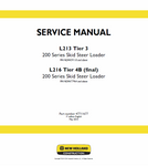 New Holland L213, L215, L216 Skid Steer Loader Service Repair Manual PDF Download