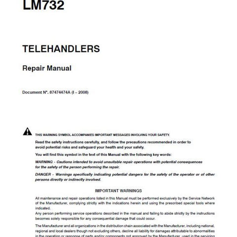 New Holland LM732 Telehandlers Service Repair Manual PDF Download