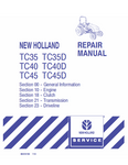 New Holland TC35, TC40, TC45, TC35D, TC40D, TC45D Tractor Service Repair Manual PDF Download