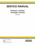 New Holland TK4030V, TK4050, TK4050M, TK4060 Tractor Service Repair Manual PDF Download