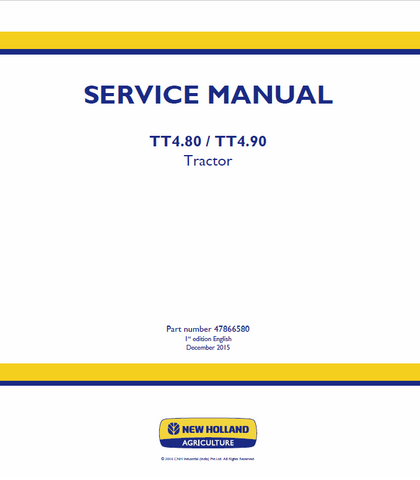 New Holland TT4.80, TT4.90 Tractor Service Repair Manual PDF Download