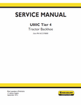 New Holland U80C Tier 4 Tractor Backhoe Service Manual PDF Download