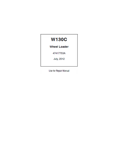 New Holland W130C Wheel Loader Service Repair Manual PDF Download