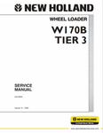 New Holland W170B Tier 3 Wheel Loader Service Repair Manual PDF Download