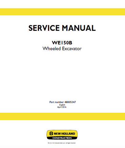 New Holland WE150B Wheeled Excavator Service Repair Manual Download
