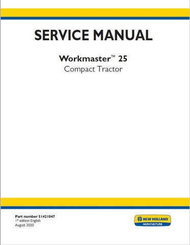 New Holland Workmaster 25 Compact Tractor Service Repair Manual PDF Download
