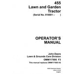 OMM117695F3 OPERATOR'S MANUAL - JOHN DEERE 455 LAWN AND GARDEN TRACTOR DOWNLOAD