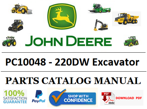 PC10048 PARTS CATALOG MANUAL - JOHN DEERE 220DW Excavator BEST PDF