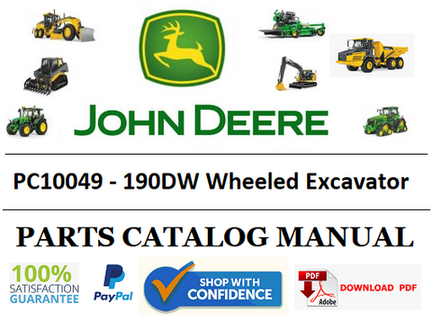 PC10049 PARTS CATALOG MANUAL - JOHN DEERE 190DW Wheeled Excavator BEST PDF