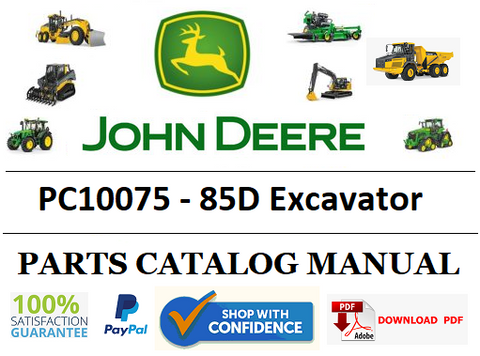 PC10075 PARTS CATALOG MANUAL - JOHN DEERE 85D Excavator BEST PDF