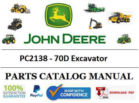 PC2138 PARTS CATALOG MANUAL - JOHN DEERE 70D Excavator BEST PDF