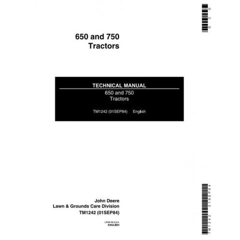 TM1242 SERVICE REPAIR TECHNICAL MANUAL - JOHN DEERE 650, 750 UTILITY TRACTOR DOWNLOAD