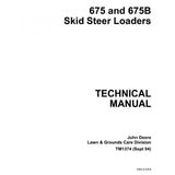 TM1374 SERVICE REPAIR TECHNICAL MANUAL - JOHN DEERE 675, 675B SKID STEER LOADER DOWNLOAD