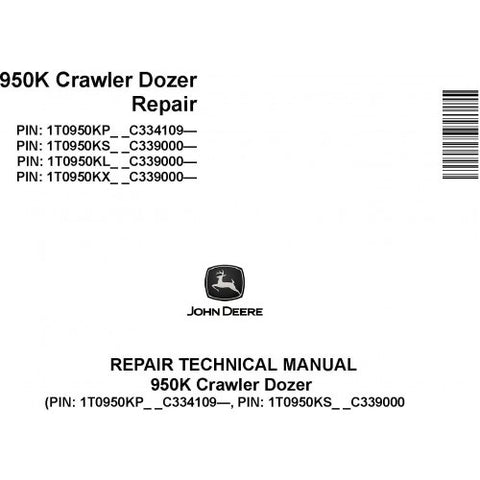 TM14360X19 REPAIR TECHNICAL MANUAL - JOHN DEERE 950K CRAWLER DOZER DOWNLOAD