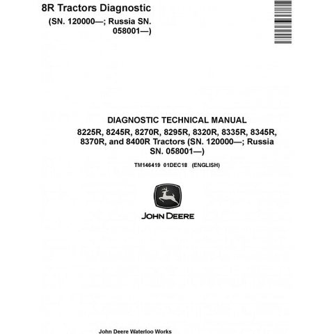 TM146419 DIAGNOSTIC TECHNICAL MANUAL - JOHN DEERE 8225R 8245R 8270R 8295R 8320R 8335R 8345R 8370R 8400R TRACTORS DOWNLOAD