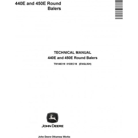 TM148319 SERVICE REPAIR TECHNICAL MANUAL - JOHN DEERE 440E AND 450E ROUND BALERS DOWNLOAD