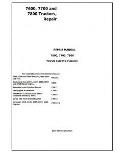 TM1500 SERVICE REPAIR TECHNICAL MANUAL - JOHN DEERE 7600, 7700 AND 7800 TRACTORS DOWNLOAD