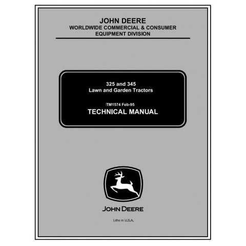 TM1574 SERVICE REPAIR TECHNICAL MANUAL - JOHN DEERE 325, 345 LAWN AND GARDEN TRACTORS DOWNLOAD