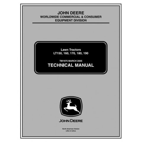 TM1975 SERVICE REPAIR TECHNICAL MANUAL - JOHN DEERE LT150, LT160, LT170, LT180, LT190 LAWN TRACTORS DOWNLOAD