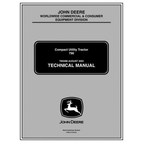 TM2088 SERVICE REPAIR TECHNICAL MANUAL - JOHN DEERE 790 COMPACT UTILITY TRACTORS DOWNLOAD