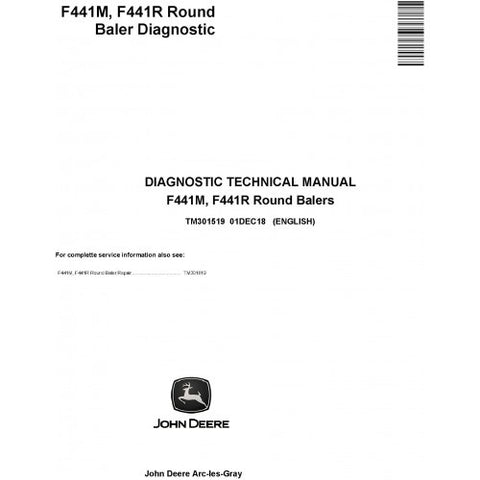 TM301519 DIAGNOSTIC TECHNICAL MANUAL - JOHN DEERE F441M, F441R ROUND BALERS DOWNLOAD