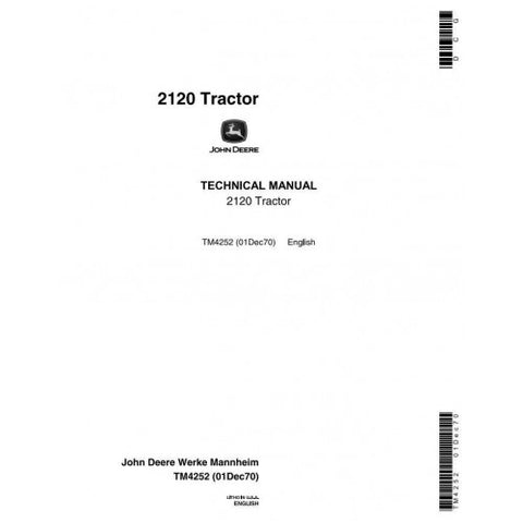 TM4252 SERVICE REPIAR TECHNICAL MANUAL - JOHN DEERE 2020, 2120 TRACTOR DOWNLOAD