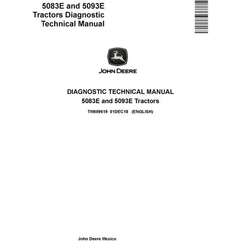 TM609619 DIAGNOSTIC TECHNICAL MANUAL - JOHN DEERE 5083E, 5093E TRACTORS DOWNLOAD