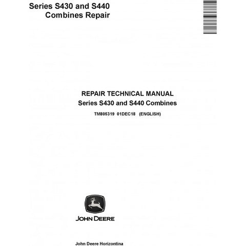 TM805319 SERVICE REPAIR TECHNICAL MANUAL - JOHN DEERE S430, S440 COMBINES DOWNLOAD