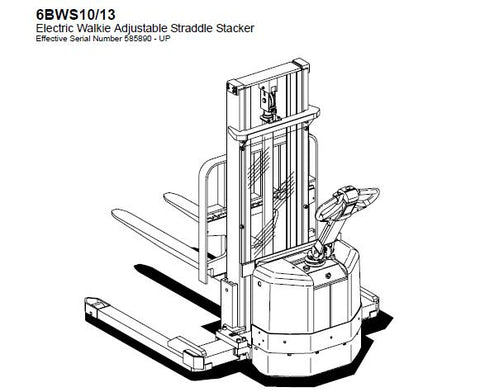 Toyota 6BWS10, 6BWS13 Electric Walkie Adjustable Straddle Stacker PDF DOWNLOAD Service Repair Manual